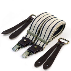 BertellesBertelles suspenders Navy stripe on ecruBracesBritish Parts Lucerne