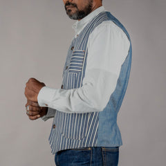 Blue jeansHickory stripes wide blue whiteVestBritish Parts Lucerne