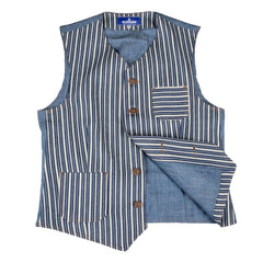 Blue jeansHickory stripes wide blue whiteVestBritish Parts Lucerne