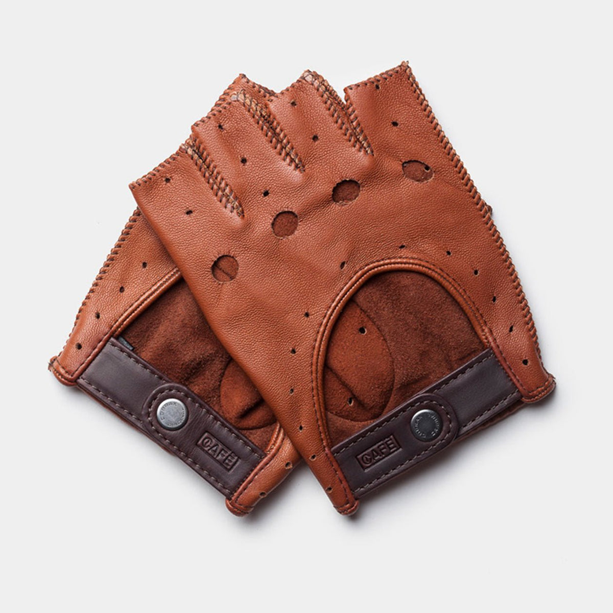 Cafe LeatherTriton car gloves fingerless in brownCar glovesBritish Parts Lucerne
