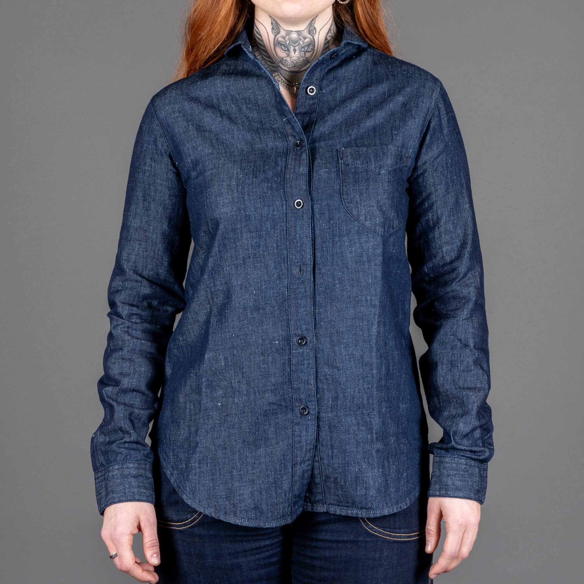 Captain Santors Women's Blouse 8802 CG320 Lino Denim Blouse British Parts Luzern