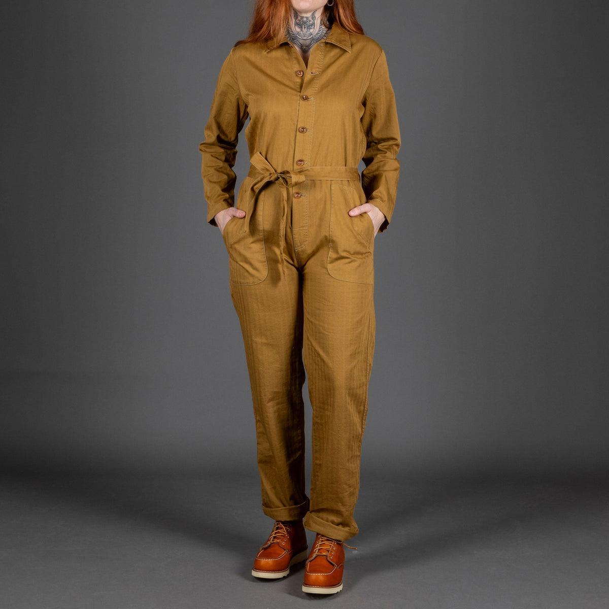 Captain SantorsOverall CG413 Mustard Herringbone CottonCoverallBritish Parts Luzern