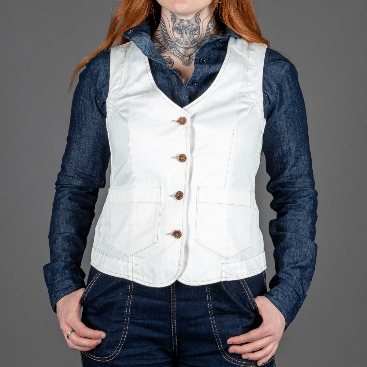 Captain SantorsWomens Sailor Vest 7702 CG 511 WhiteWomen's vestBritish Parts Lucerne