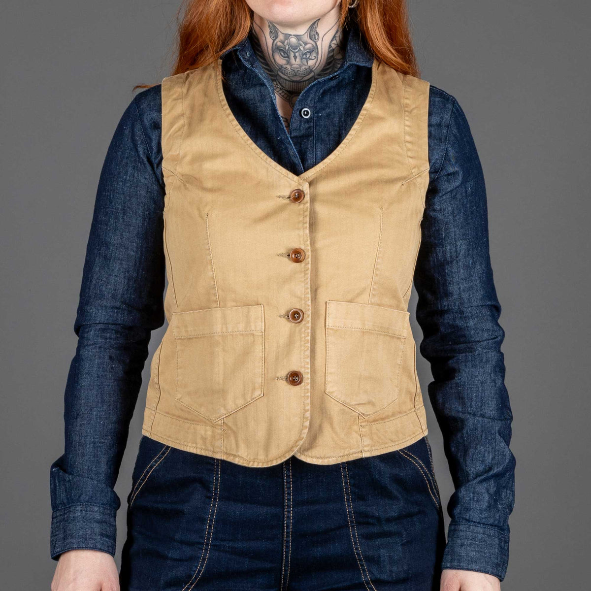 Captain SantorsWomens Sailor Vest 7702 CG511 kakiWomen's VestBritish Parts Lucerne