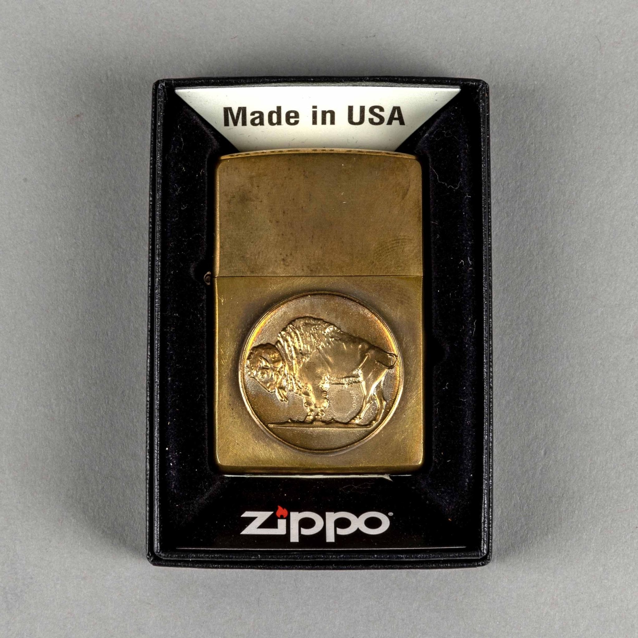 Fine jewelryZippo Buffalo bronzeLighterBritish Parts Lucerne