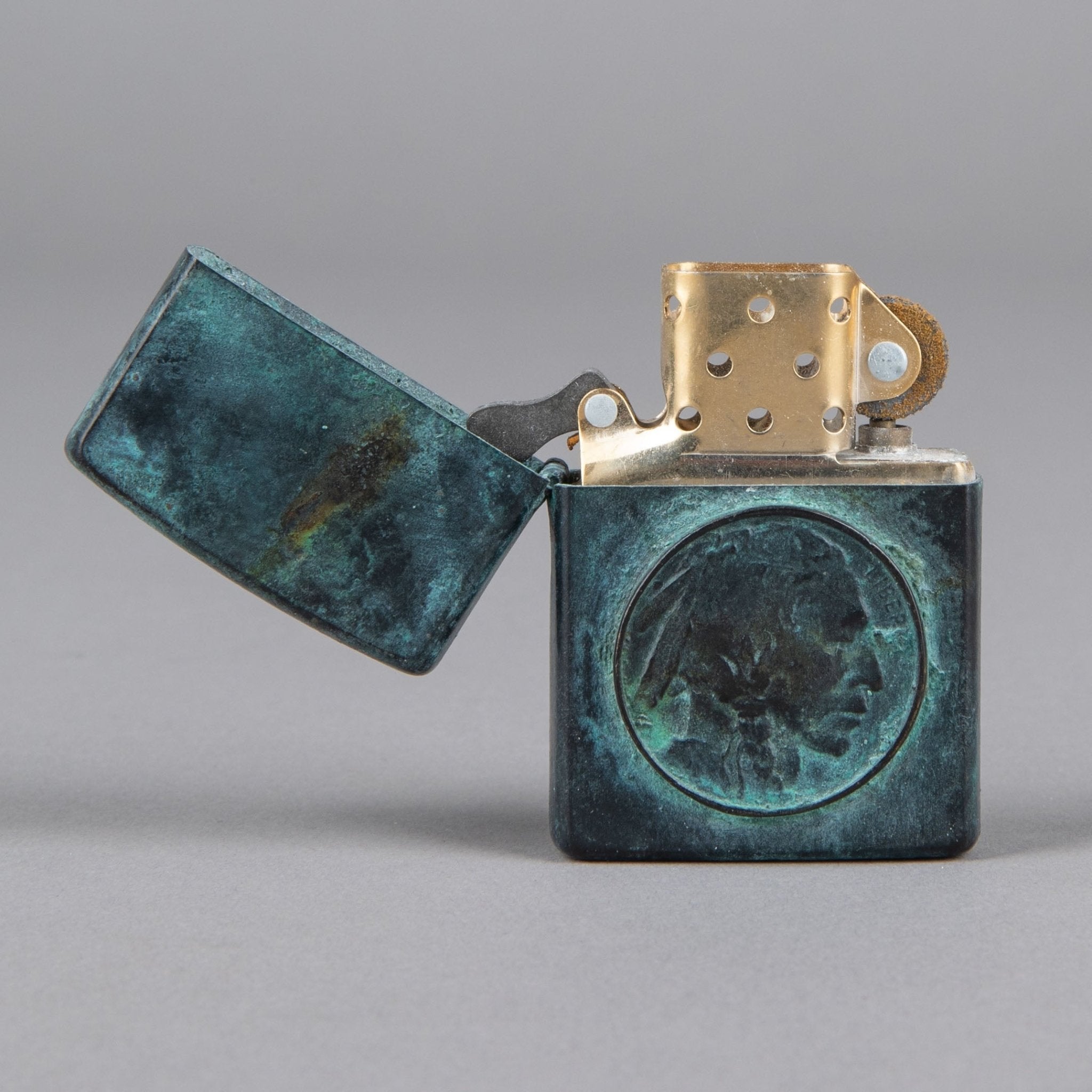 Fine jewelryZippo Indian bronze patinatedLighterBritish Parts Lucerne