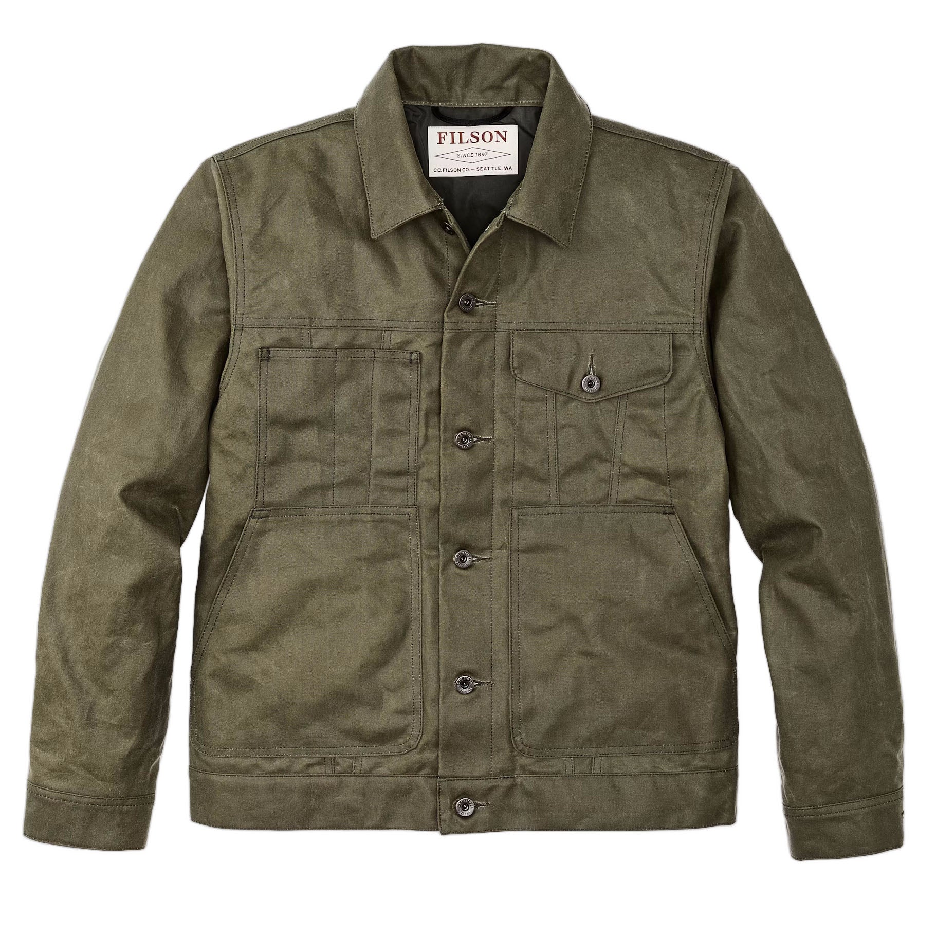 FilsonShort Lined Cruiser Jacket - Military GreenJacketsBritish Parts Luzern