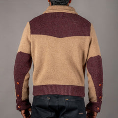 G.R.P.Max 3 short merino cardigan Camel BordeauxCardiganBritish Parts Lucerne