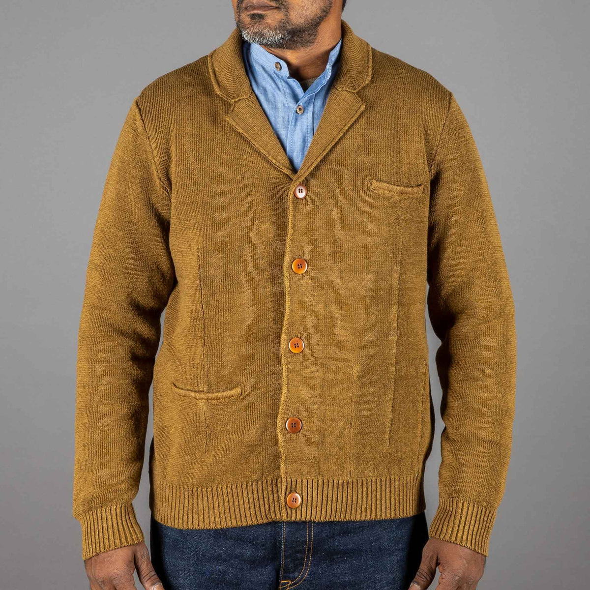 G.R.P.Max 3 linen jacket Tabaccoknitted jacketBritish Parts Lucerne