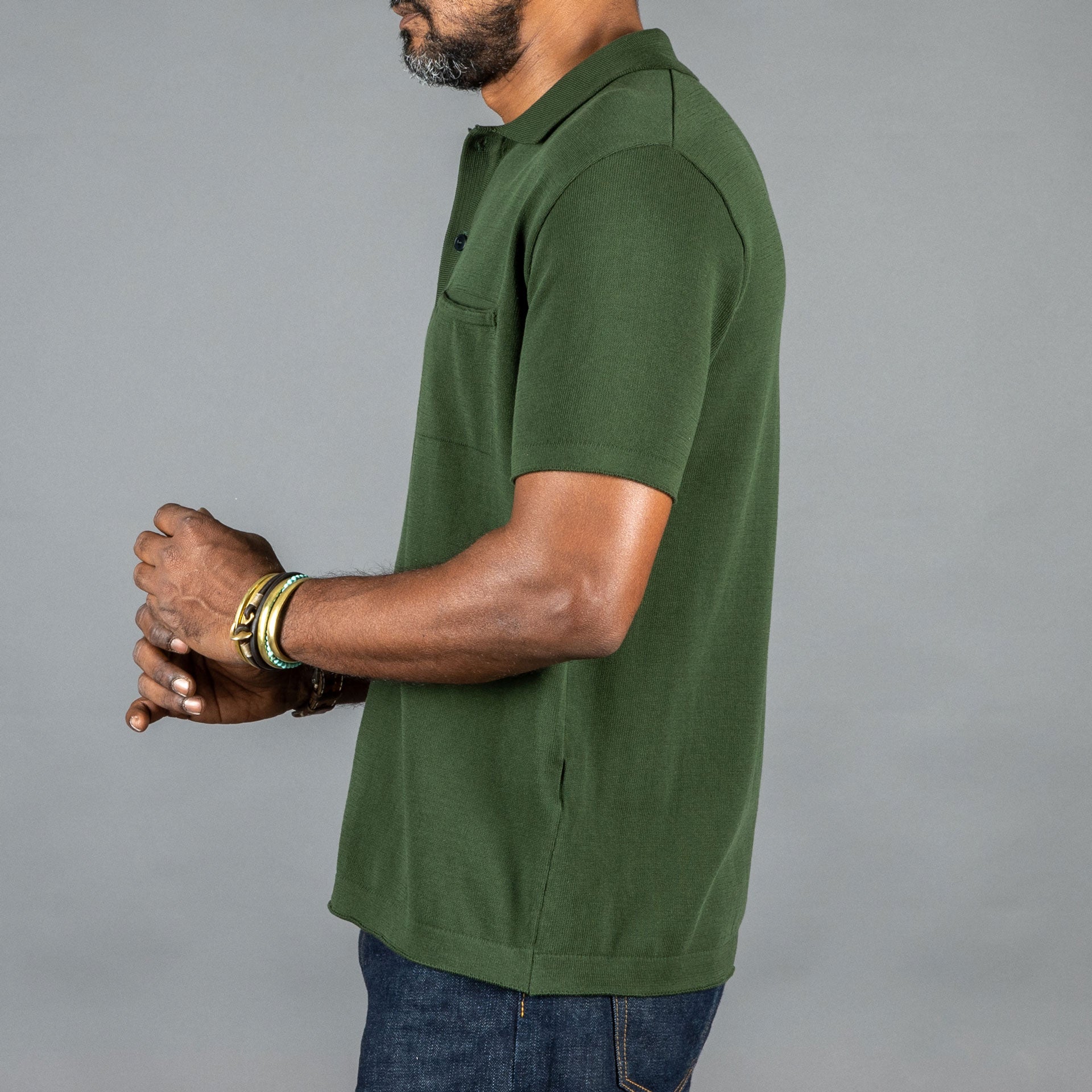 G.R.P.Knitted shirt dark greenCardiganBritish Parts Lucerne