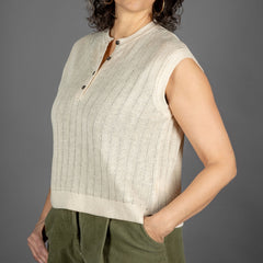 G.R.P.Women Vest EcruCardiganBritish Parts Lucerne