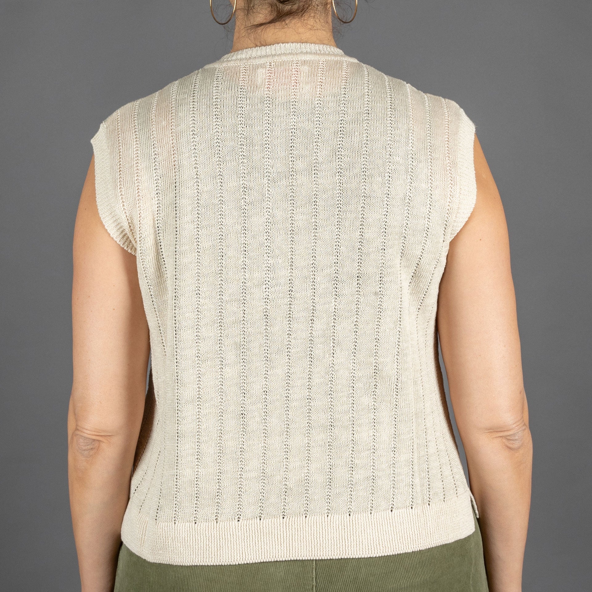 G.R.P.Women Vest EcruCardiganBritish Parts Lucerne