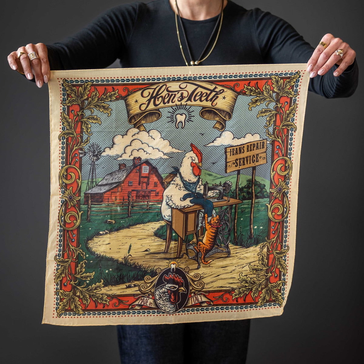 Hen's TeethJeans Repair Service BandanaScarfBritish Parts Lucerne