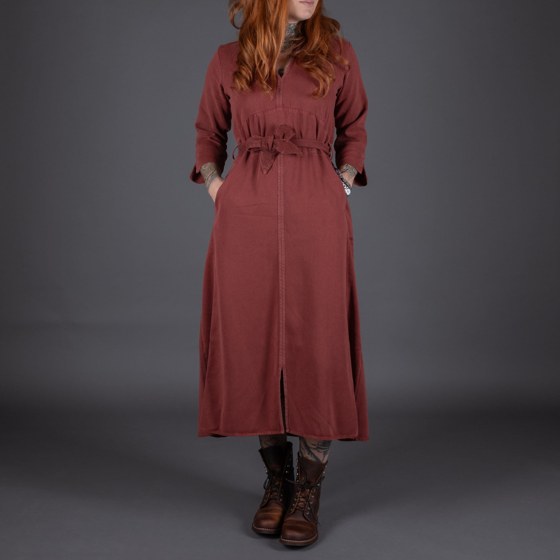 Hen's TeethWomens Dress Indaco Lyocell RustDressBritish Parts Lucerne
