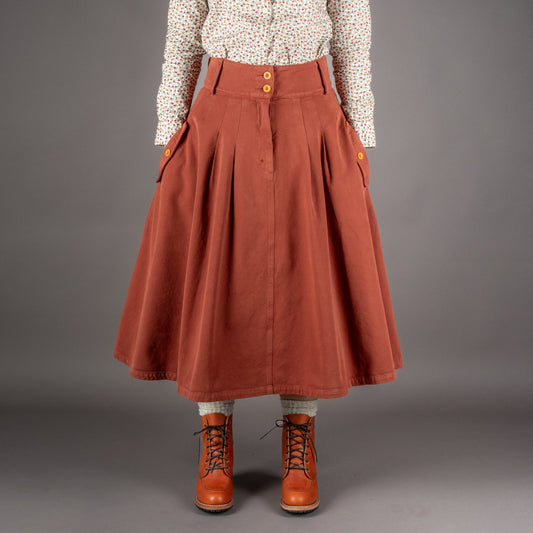 Hen's TeethWomens Skirt Canvas Brick RedRockBritish Parts Lucerne