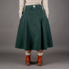 Hen's TeethWomens Skirt Canvas Forest GreenRockBritish Parts Lucerne