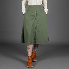Hen's TeethWomens Skirt Herringbone Military GreenRockBritish Parts Lucerne