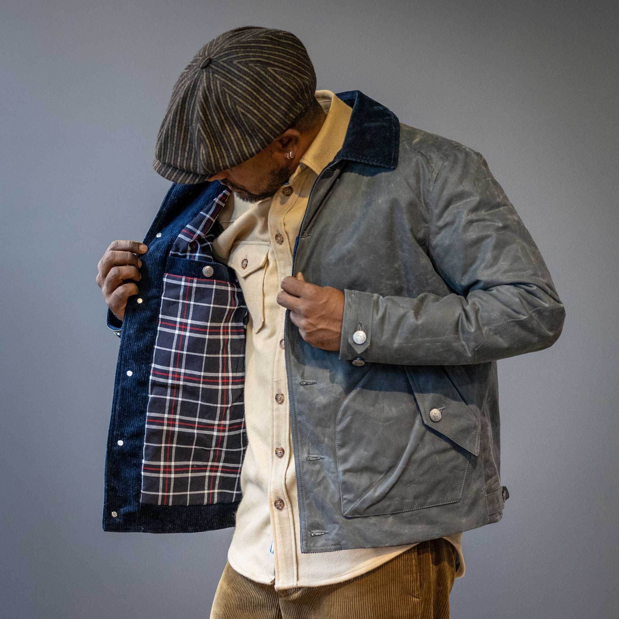 Hidden AcesPollux Padded Wax Jacket in StoneJacketsBritish Parts Lucerne