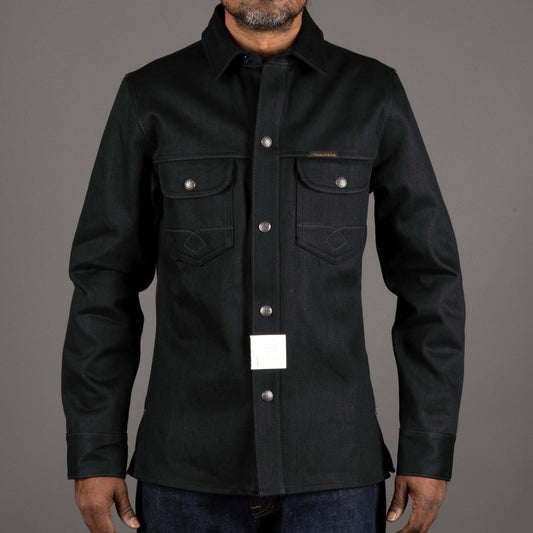 IndigoferaCopeland overshirt made from selvedge denim in gunpowder blackOvershirtBritish Parts Luzern
