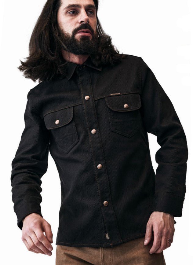 IndigoferaCopeland overshirt made from selvedge denim in gunpowder blackOvershirtBritish Parts Luzern