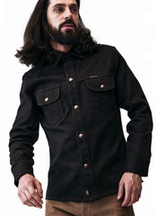 IndigoferaCopeland overshirt made from selvedge denim in gunpowder blackOvershirtBritish Parts Luzern