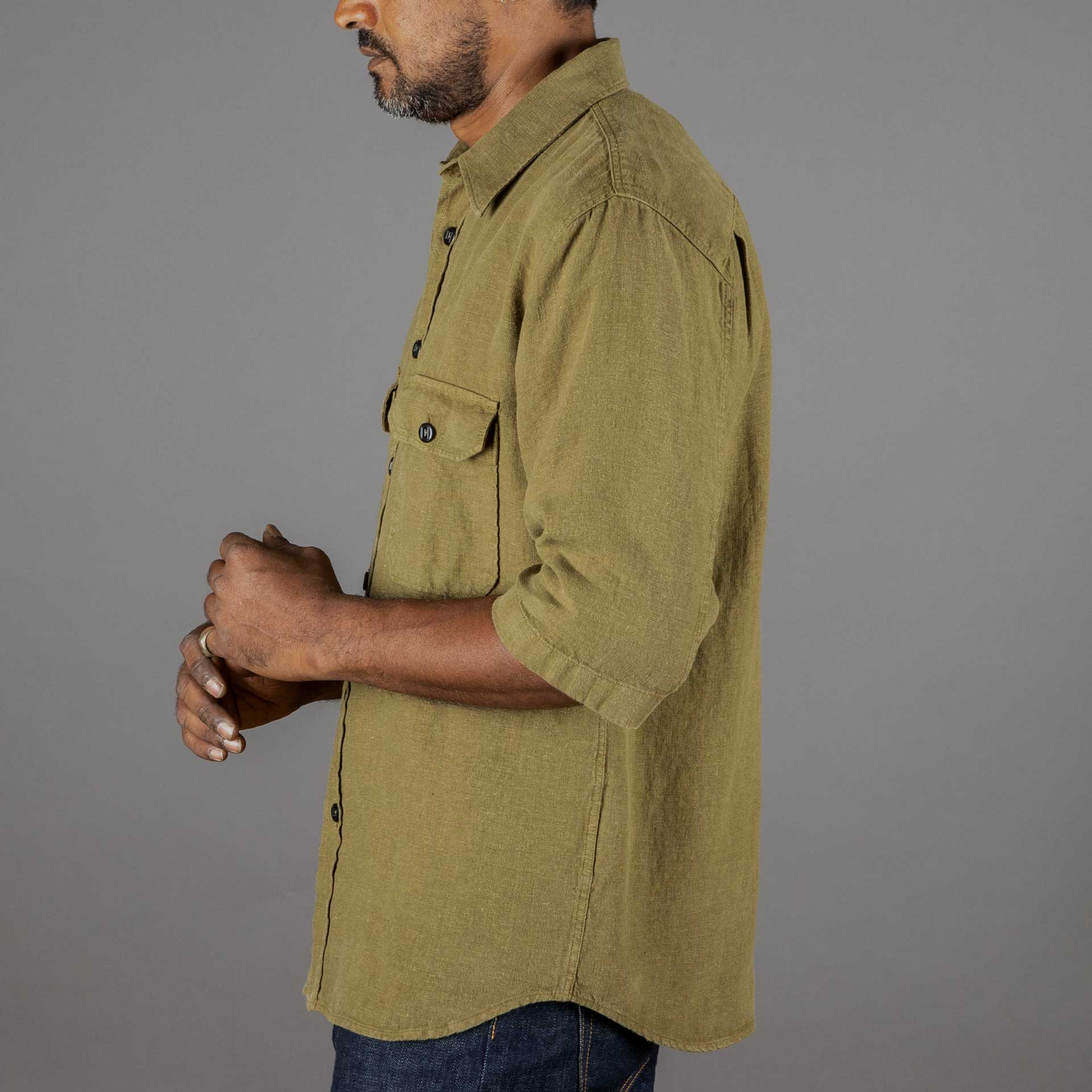IndigoferaDelray Shirt Linen Military OliveShirtBritish Parts Lucerne