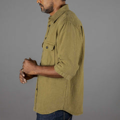 IndigoferaDelray Shirt Linen Military OliveShirtBritish Parts Lucerne