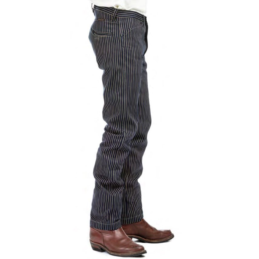 IndigoferaSwearengen Single Stripe Twill 12oz blue beigePantsBritish Parts Lucerne