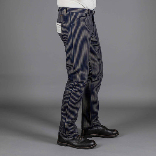 IndigoferaSwearengen Single Stripe Twill 12oz blue beigePantsBritish Parts Lucerne