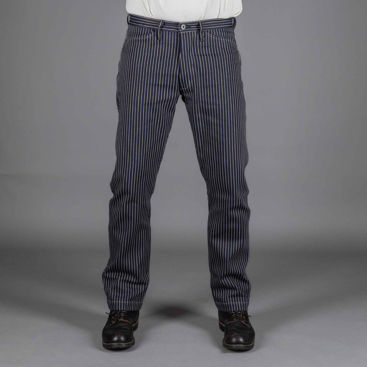 IndigoferaSwearengen Single Stripe Twill 12oz blue beigePantsBritish Parts Lucerne