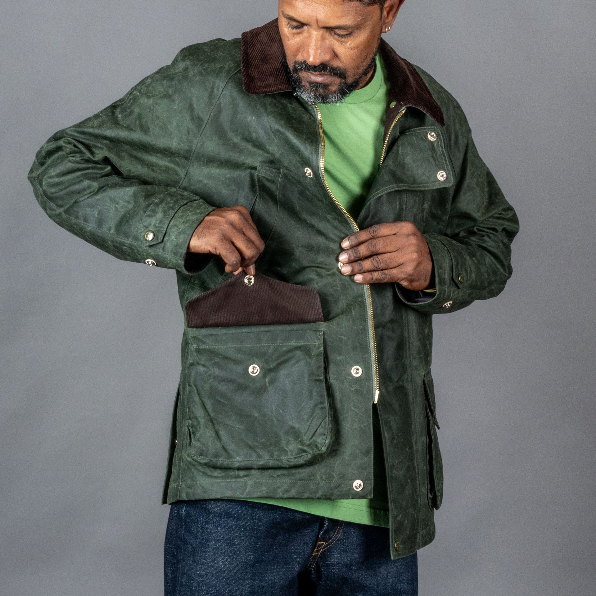 Manifattura CeccarelliRain Caban wax jacket dark greenJacketsBritish Parts Lucerne