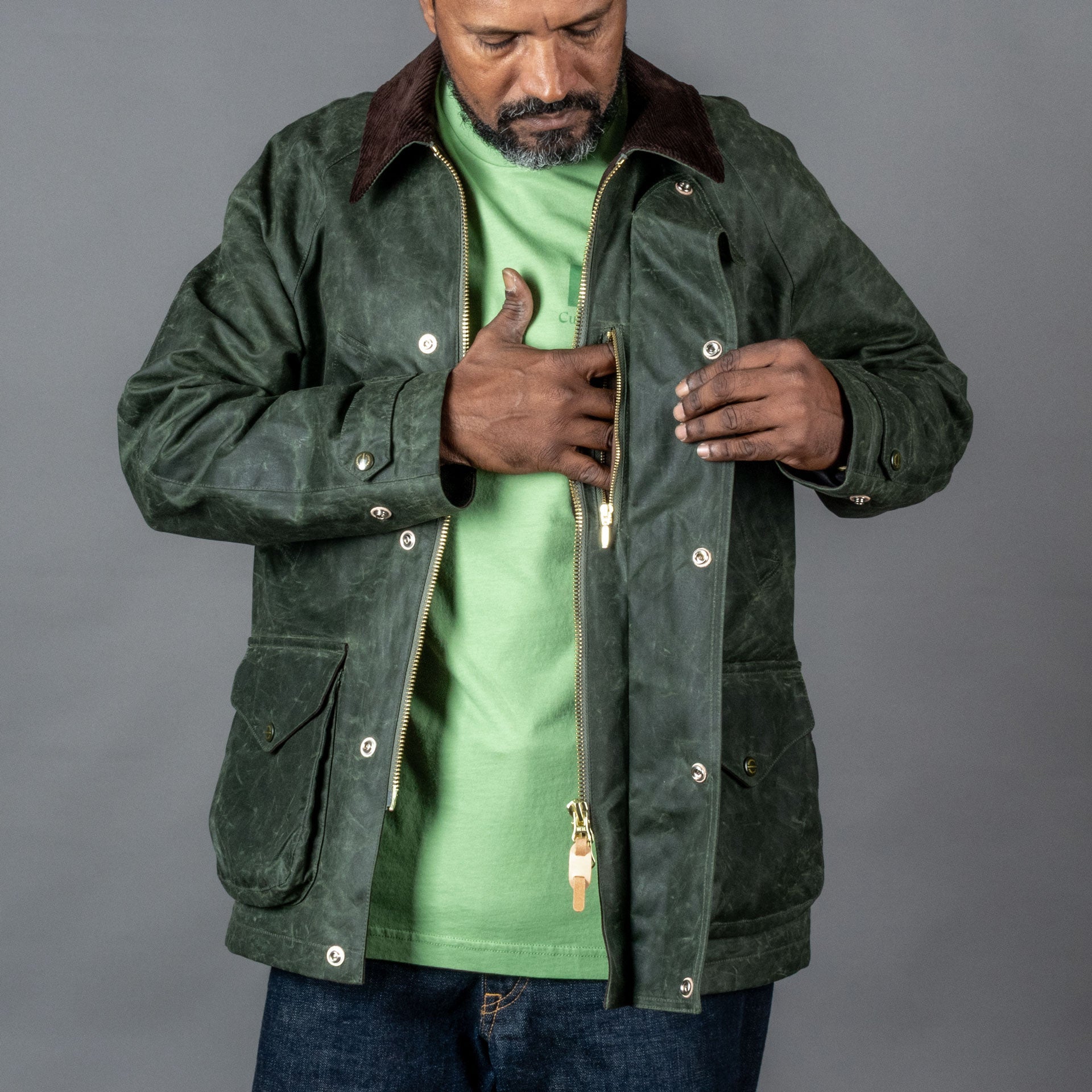 Manifattura CeccarelliRain Caban wax jacket dark greenJacketsBritish Parts Lucerne