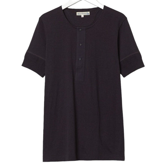 Merz b. Schwanen103 Button placket short sleeve slate T-shirtBritish Parts Lucerne