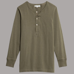 Merz b. Schwanen206 Button placket shirt olive (Army)HenleyBritish Parts Lucerne