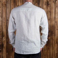 Pike Brothers1923 Buccanoy Shirt Linen White BlueShirtBritish Parts Lucerne