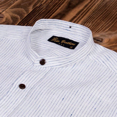 Pike Brothers1923 Buccanoy Shirt Linen White BlueShirtBritish Parts Lucerne