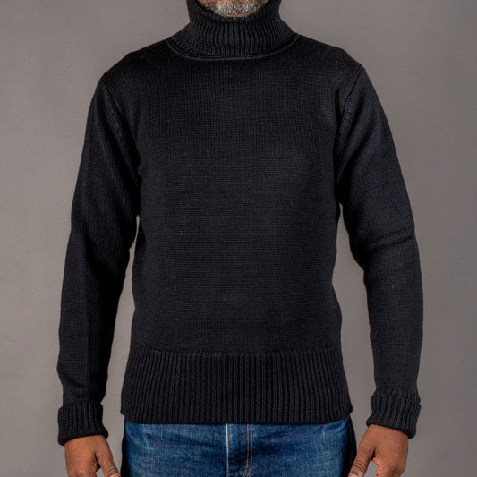 Pike Brothers1923 Turtle Neck Sweater blackPulloverBritish Parts Lucerne