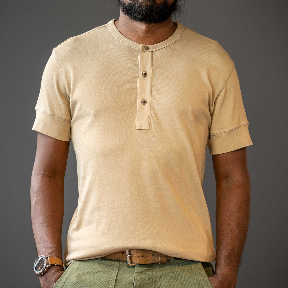 Pike Brothers1927 Henley Shirt Short Sleeve Mojave beigeHenleyBritish Parts Lucerne