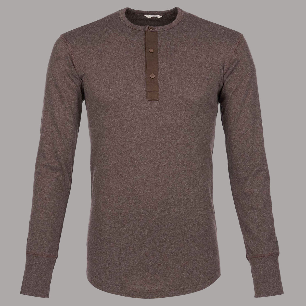 Pike Brothers1927 Henley Shirt long sleeve brown melangeHenleyBritish Parts Lucerne