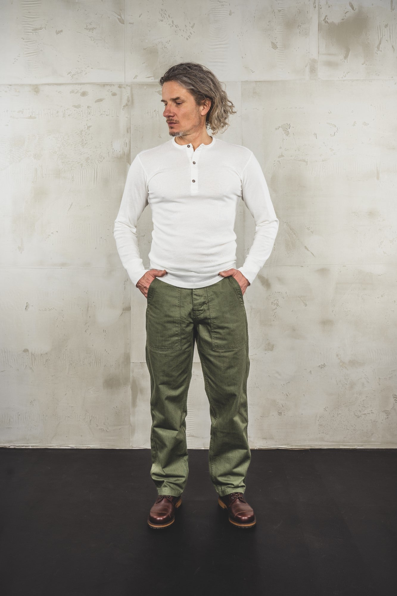 Pike Brothers1927 Henley Shirt long sleeve ecruHenleyBritish Parts Lucerne