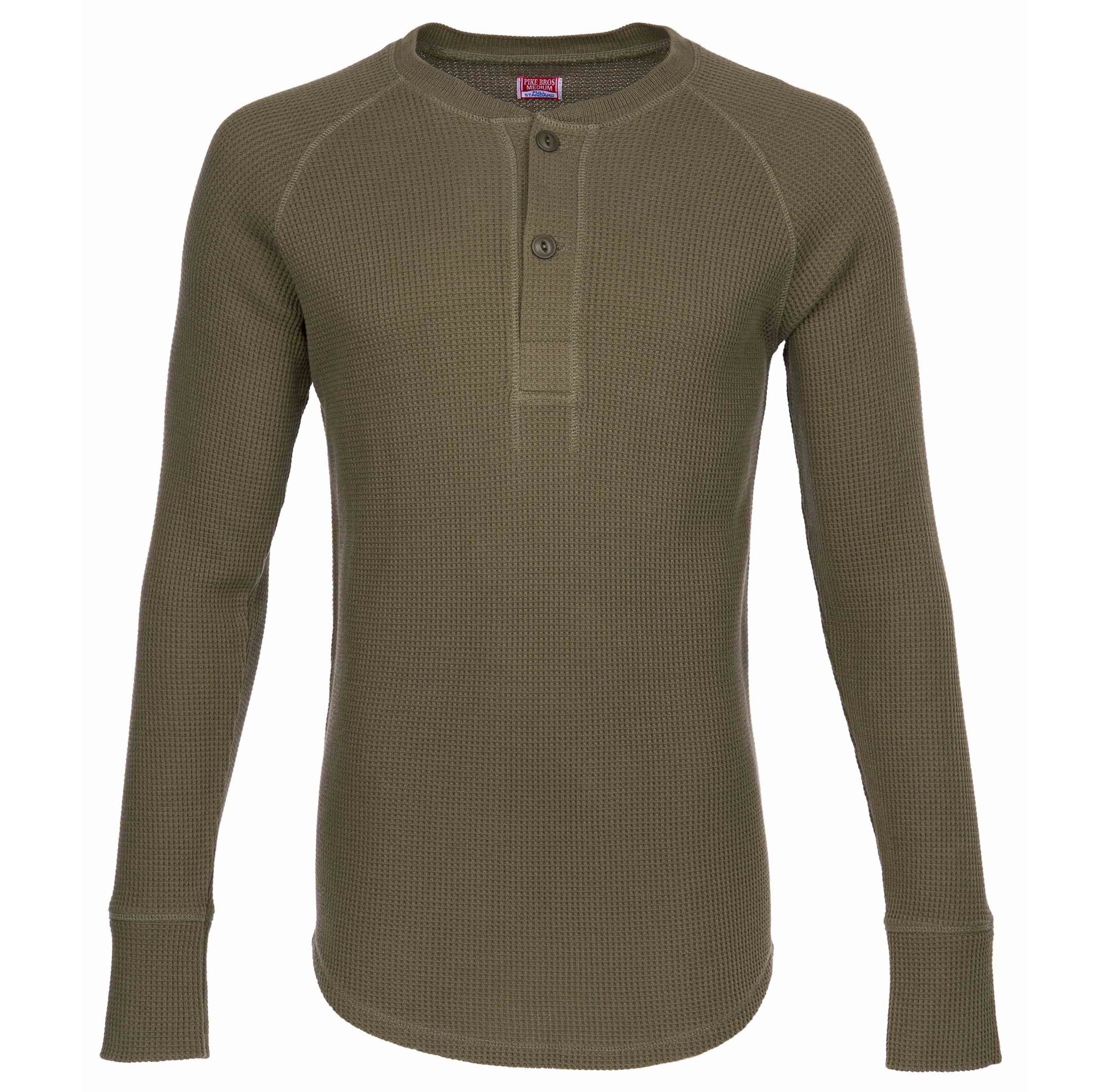 Pike Brothers1936 Waffle Shirt ArmyHenleyBritish Parts Lucerne