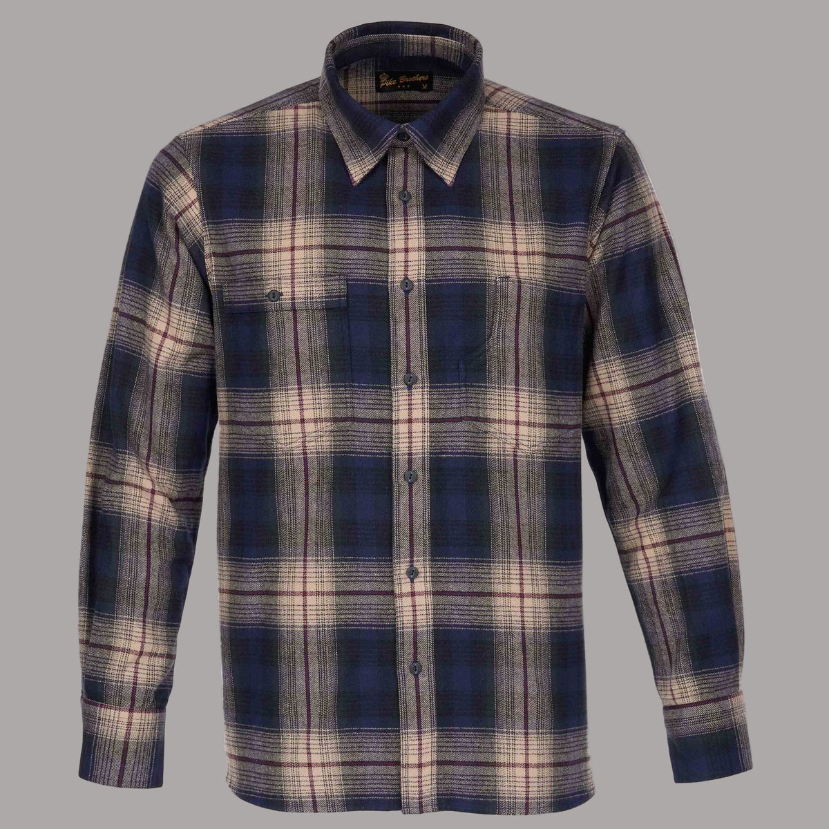 Pike Brothers1937 Roamer Shirt Flannel Blue Beige CheckShirtBritish Parts Lucerne