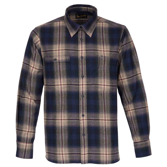 Pike Brothers1937 Roamer Shirt Flannel Blue Beige CheckShirtBritish Parts Lucerne