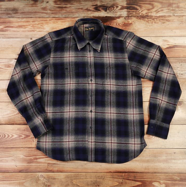 Pike Brothers1937 Roamer Shirt Flannel Blue Beige CheckShirtBritish Parts Lucerne