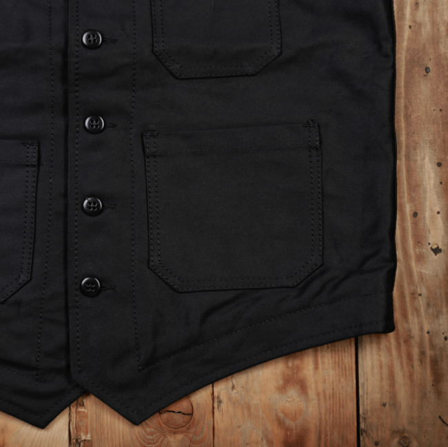 Pike Brothers1937 Roamer Vest Elephant Skin BlackVestsBritish Parts Lucerne