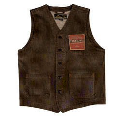 Pike Brothers1937 Roamer Vest Hickory Stripes BrownVestsBritish Parts Lucerne