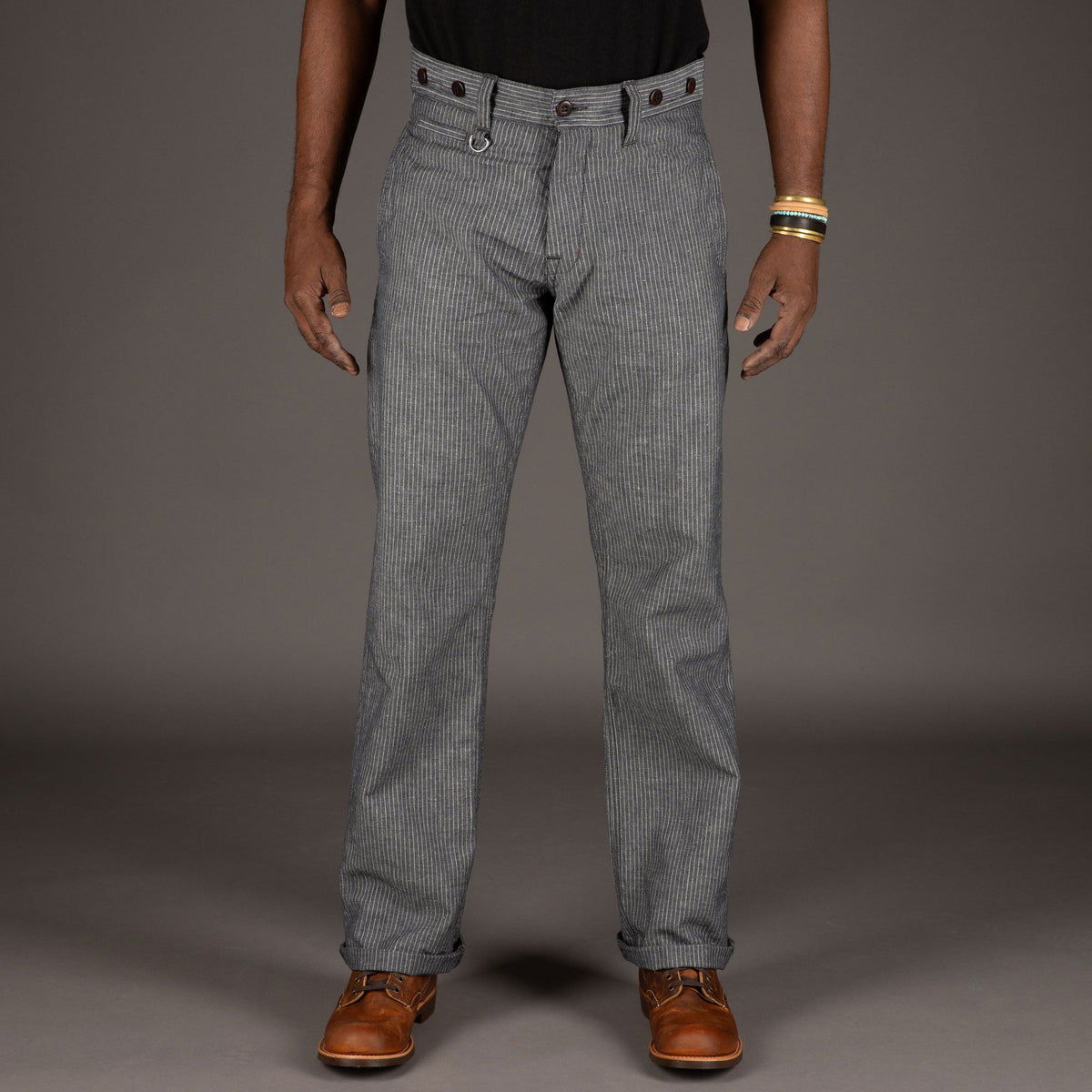 Pike Brothers1942 Hunting Pant Grey Striped LinenPantsBritish Parts Lucerne