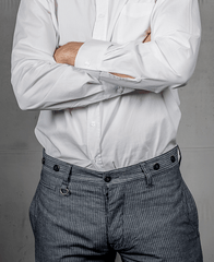 Pike Brothers1942 Hunting Pant Grey Striped LinenPantsBritish Parts Lucerne