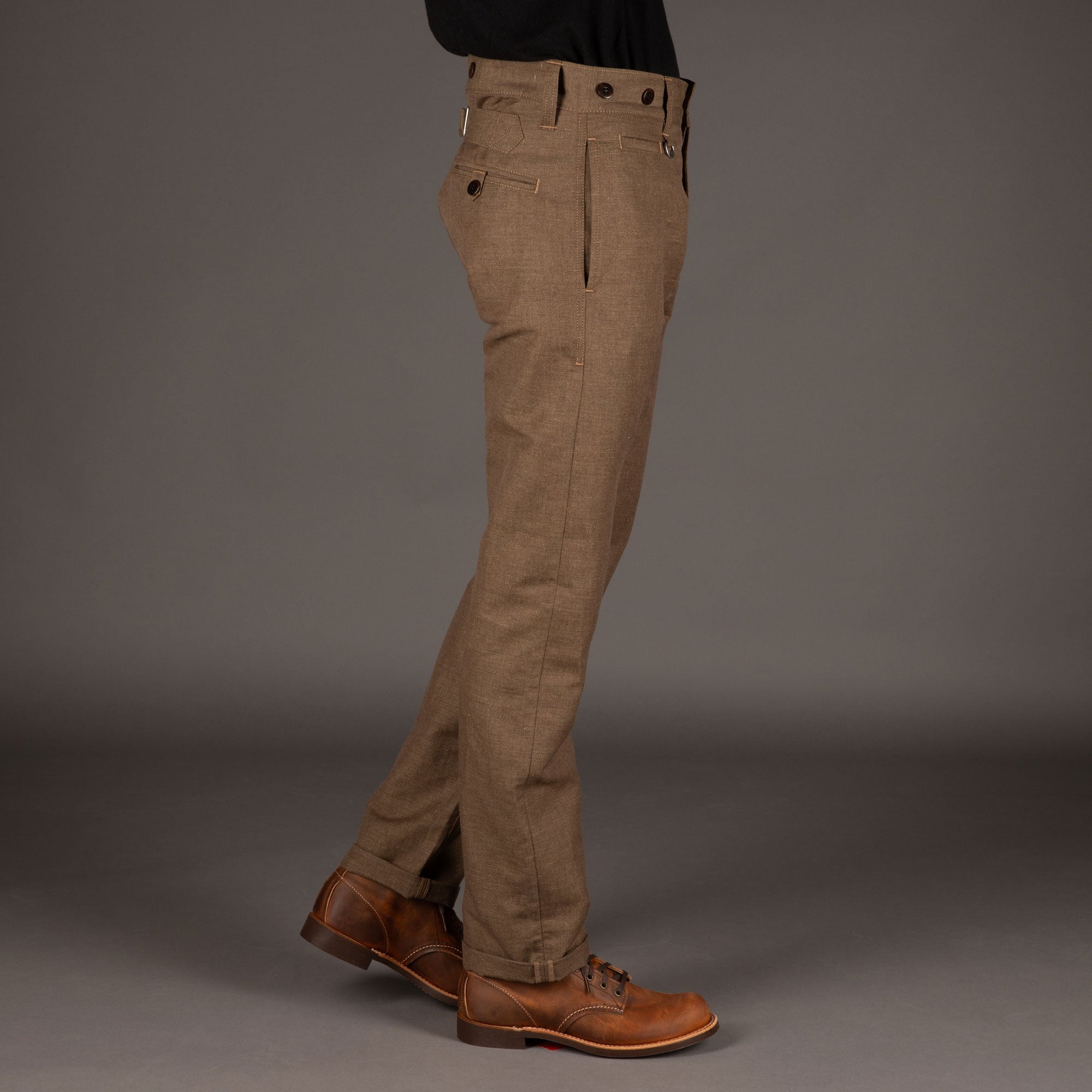 Pike Brothers1947 Harvester trousers Raymond brownPantsBritish Parts Lucerne