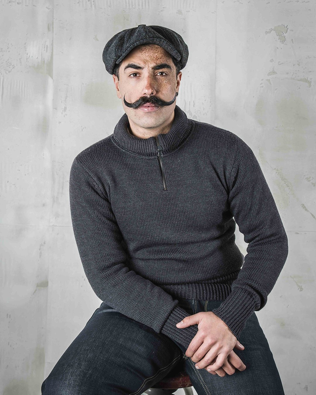 Pike Brothers1948 Troyer knitted sweater anthracitePulloverBritish Parts Lucerne